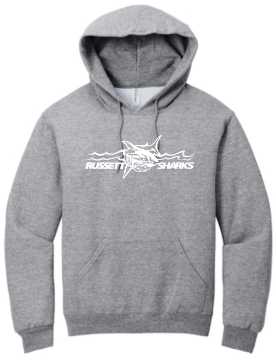 Russett Sharks - Grey Hoodie Sweatshirt