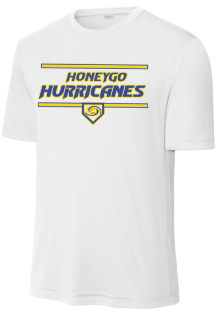 Honeygo Hurricanes - Plate Performance Short Sleeve T Shirt (Blue, Gold or White)