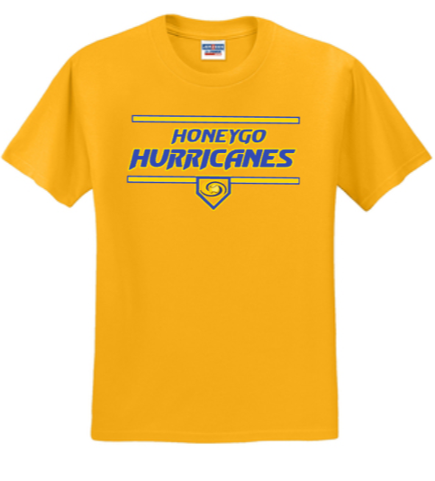 Honeygo Hurricanes - Plate Short Sleeve T Shirt (Blue, Gold or White)