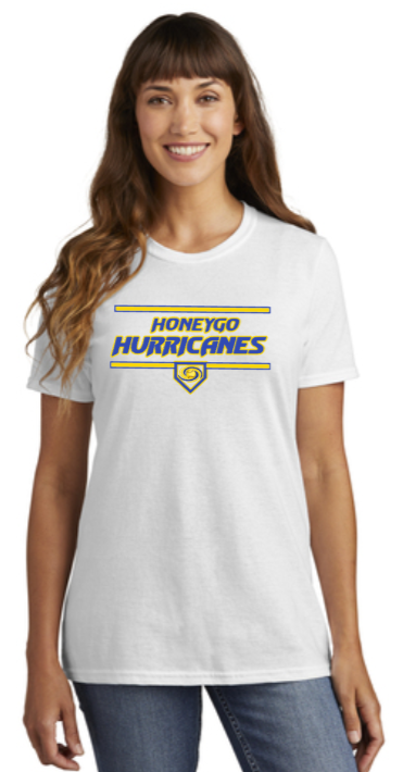 Honeygo Hurricanes- Plate Ladies Short Sleeve Shirt (Blue or White)