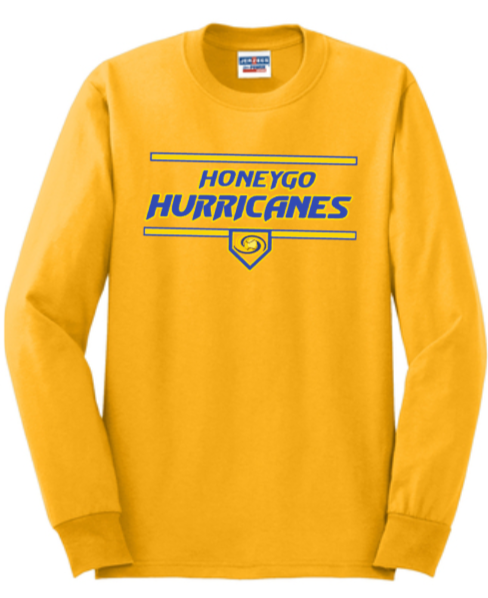 Honeygo Hurricanes - Plate Long Sleeve T Shirt (Blue, White or Gold)