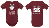 St. Joseph - Wolfie Stacked Onesie (Maroon, White or Grey)