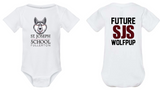 St. Joseph - Wolfie Stacked Onesie (Maroon, White or Grey)