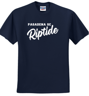 PSC Riptide - Lettering Short Sleeve T Shirt (Navy Blue / Aquatic Blue / White)