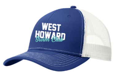 West Howard Swim Club - Embroidered Trucker Snapback Hat (Blue or White)