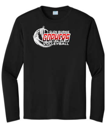 GB Volleyball - Gophers Performance LS Black T Shirt