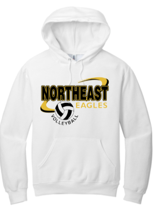 NHS Volleyball - Northeast Hoodie Sweatshirt (White, Black, or Grey)
