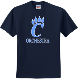 CHS Band - Orchestra T Shirt (White, Navy Blue or Carolina Blue)