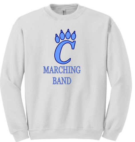 CHS Band - Marching Band Crewneck SweatShirt (White, Navy Blue or Carolina Blue)