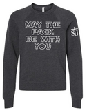 St. Joseph - MAY THE PACK BE WITH YOU - YOUTH Bella Canvas CREWNECK Sweatshirt - (Black, Mauve, Dark Grey Heather or Athletic Heather)