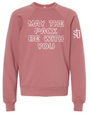 St. Joseph - MAY THE PACK BE WITH YOU - YOUTH Bella Canvas CREWNECK Sweatshirt - (Black, Mauve, Dark Grey Heather or Athletic Heather)
