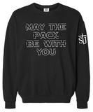 St. Joseph - MAY THE PACK BE WITH YOU - Adult Comfort Colors Crewneck Sweatshirt - (Crimson, White, Black, Grey, Pepper, Butter)