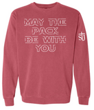 St. Joseph - MAY THE PACK BE WITH YOU - Adult Comfort Colors Crewneck Sweatshirt - (Crimson, White, Black, Grey, Pepper, Butter)