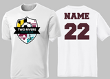 Two Rivers Soccer - Official Short Sleeve Cotton/Poly Blend Shirt (Maroon/White)