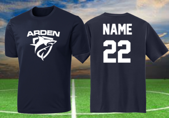 Arden Soccer - Official Short Sleeve Performance Blend Shirt (Navy Blue/White)
