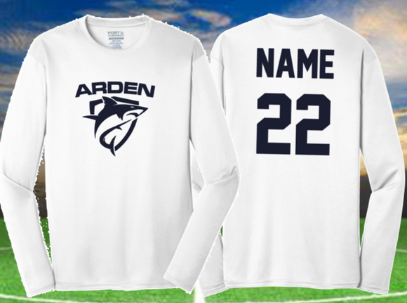 Arden Soccer - Official Long Sleeve Cotton / Poly Blend Shirt (Navy Blue/White)