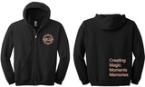 Ally Day - Full Zip Hoodie Sweatshirt (Black / White / Pink)