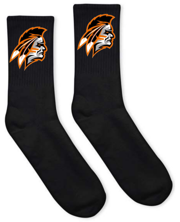 APACHES - Black Crew Socks with Logo