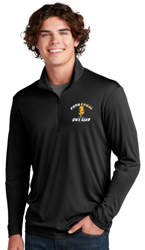 Rippin' Dawgs - Black Competitor 1/4 Zip Pullover (Printed)