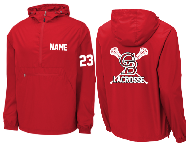 GBHS LAX Official Red Windbreaker Crab & Anchor Apparel