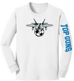 Top Guns - TAKE OFF Long Sleeve T Shirt (Light Blue or White)