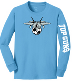 Top Guns - TAKE OFF Long Sleeve T Shirt (Light Blue or White)
