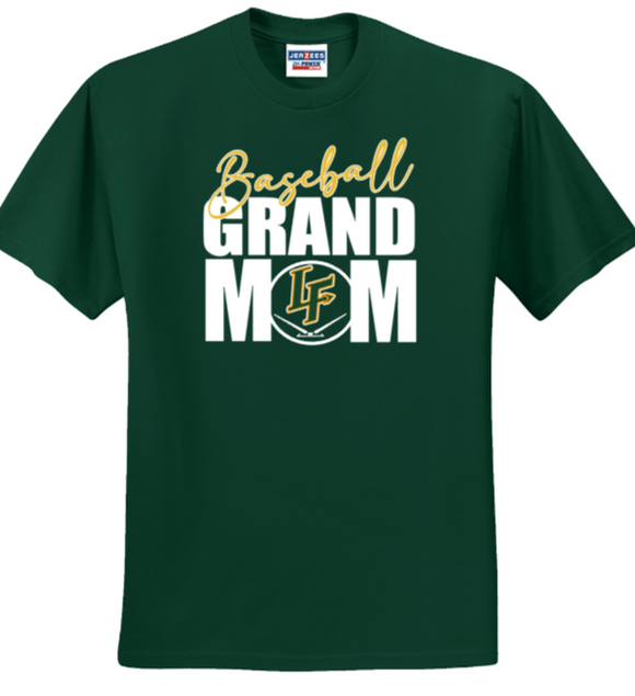 LF Baseball - Traditional Baseball Grandma Short Sleeve T Shirt - Green