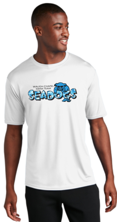WC Seadogs Swim - Camo Logo Performance Short Sleeve Shirt - (Silver or White)