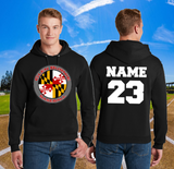 GB Baseball  - MD FLAG Hoodie Sweatshirt (White/Red/Black)