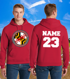 GB Baseball  - MD FLAG Hoodie Sweatshirt (White/Red/Black)
