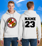 GB Baseball  - MD FLAG Hoodie Sweatshirt (White/Red/Black)