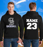 GB Baseball - Classic GB Baseball Hoodie Sweatshirt (Red/Black/White)