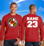 GB Baseball - MD Flag Crewneck Sweatshirt (Red/Black/White)