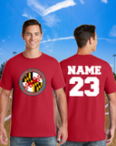 GB Baseball - MD Flag Short Sleeve T Shirt (Red, Black or White)