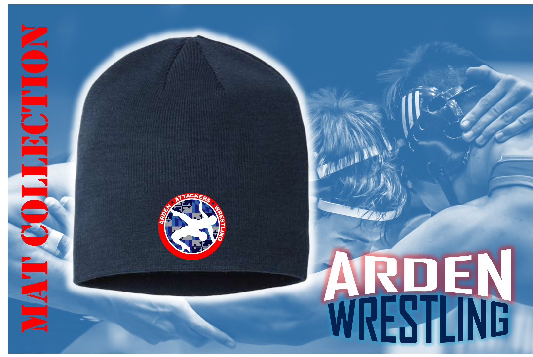 Arden Wrestling Navy Blue Beanie Hat Crab & Anchor Apparel