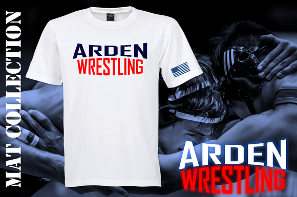 Arden Wrestling - White - Letter - Short Sleeve T Shirt