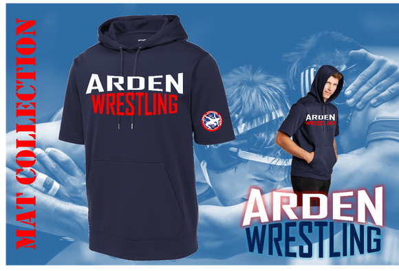 Arden Wrestling -Short Sleeve Hooded Pullover (Red, White or Navy Blue)