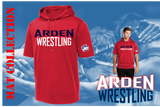 Arden Wrestling -Short Sleeve Hooded Pullover (Red, White or Navy Blue)