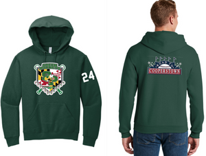 Green Hornets Travel Baseball - Cooperstown Hoodie Sweatshirt