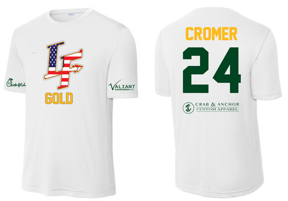 LF 8U Gold Baseball Jersey Order - 6/26/24 Order