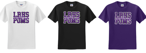 LRHS POMS - Lightening Short Sleeve Shirt (White, Purple or Black)