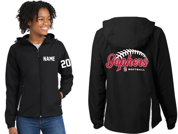 Glen Burnie Softball - Official Ladies Hooded Raglan Jacket (Black