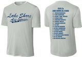 LS ALLSTARS - 7U ROSTER - Short Sleeve T Shirt - Performance (White / Silver) (Unisex or Ladies)
