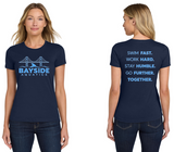 Bayside - Ladies Short Sleeve Shirt (Navy or White)
