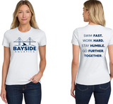 Bayside - Ladies Short Sleeve Shirt (Navy or White)