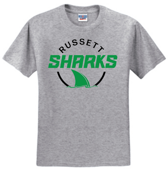 Russett Sharks - Grey Short Sleeve T Shirt