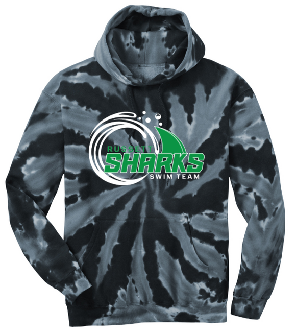 Russett Sharks - Tie Dye Hoodie (Black)