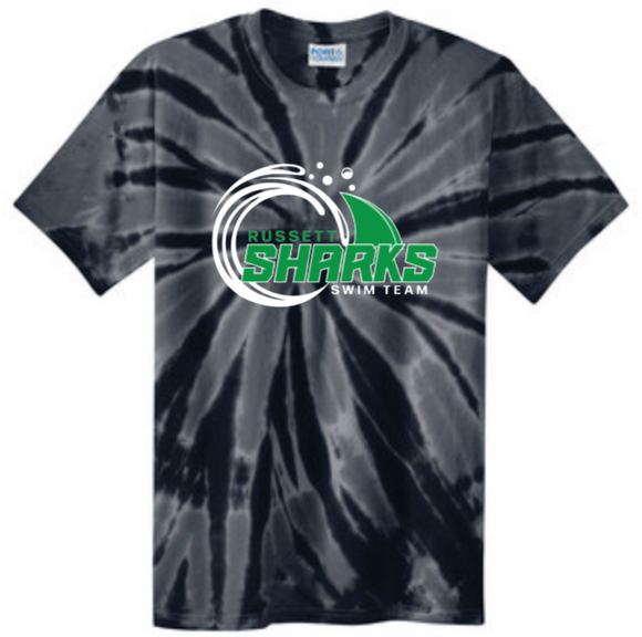 Russett Sharks - Tie Dye Short Sleeve Shirt (Black)