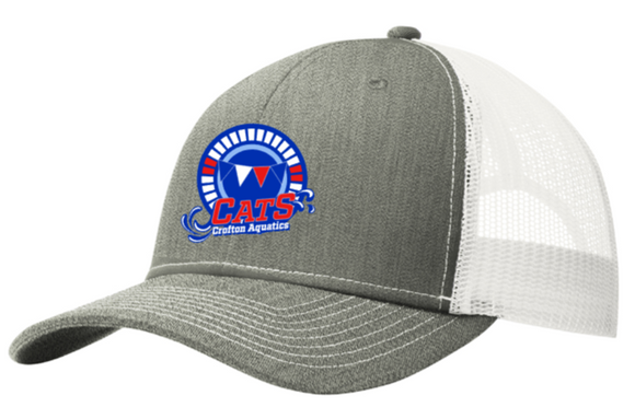 CATS Swimming - Grey Snapback Trucker Hat (Printed)