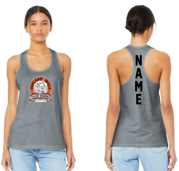 Oakland Mills Swim Team - Racer Back Tank Top grey